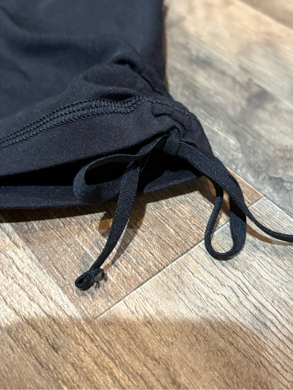 Women’s Black High-Rise Athletic Shorts with Side Drawstrings - Picture 2 of 4